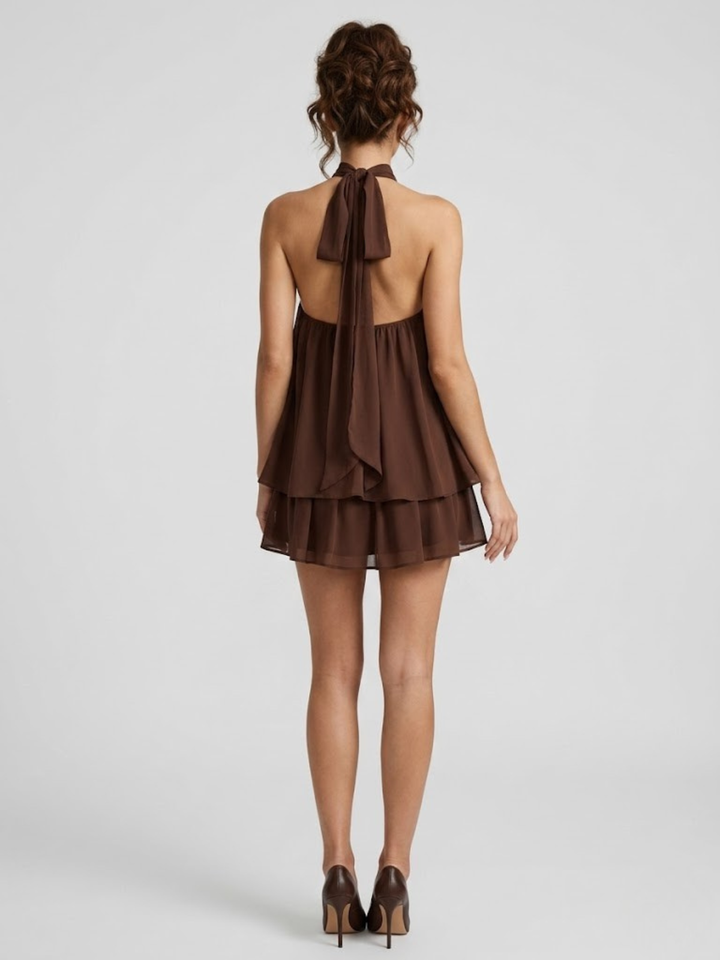 HALTER RUFFLE TIERED DRESS FOR WOMEN