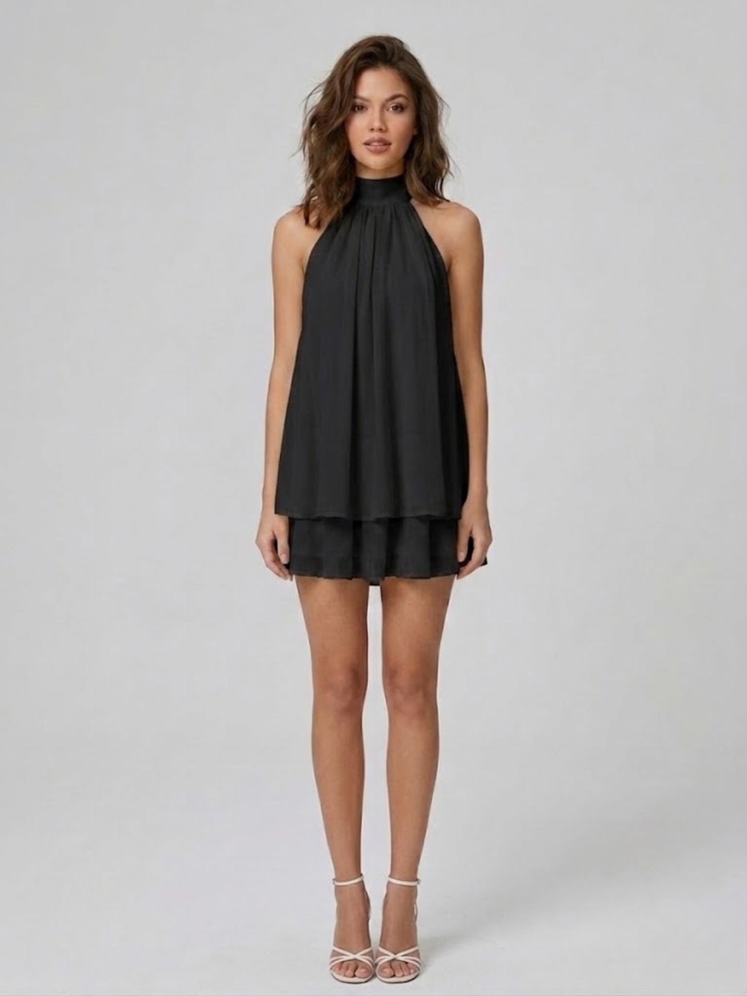 HALTER RUFFLE TIERED DRESS FOR WOMEN