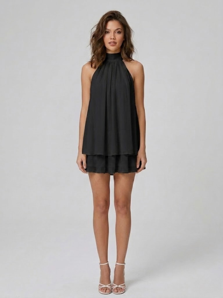HALTER RUFFLE TIERED DRESS FOR WOMEN