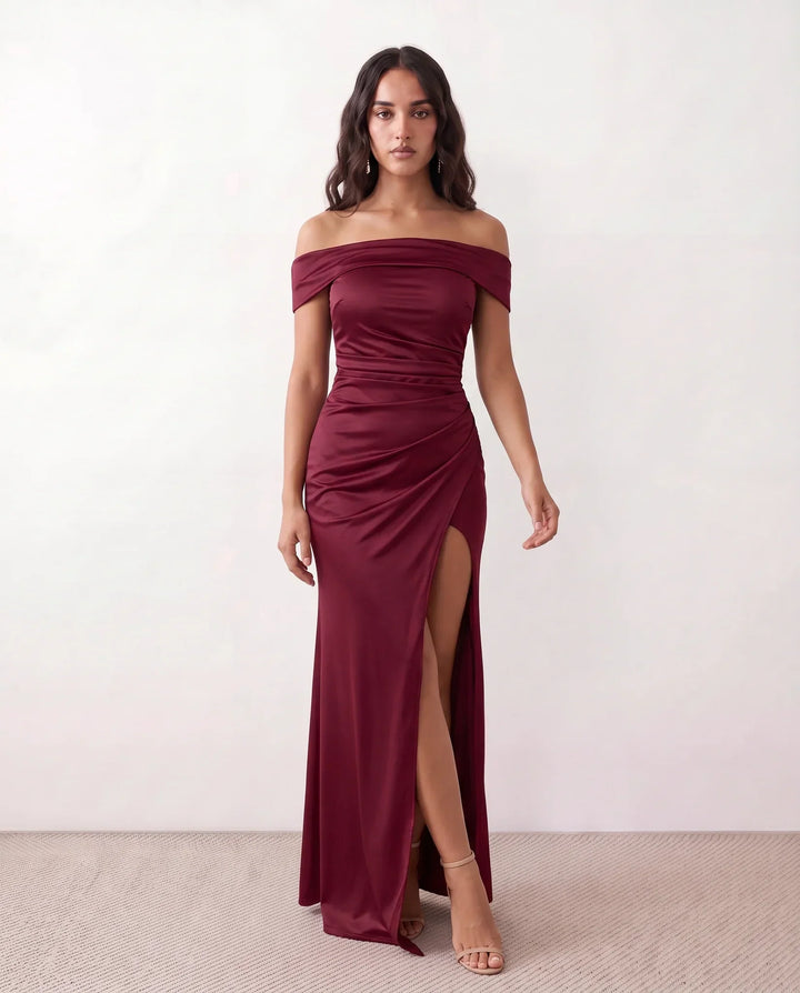 Candice Off-Shoulder Ruched Maxi Dress for Women
