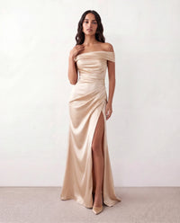 Carla Off-Shoulder Ruched Maxi Dress for Women