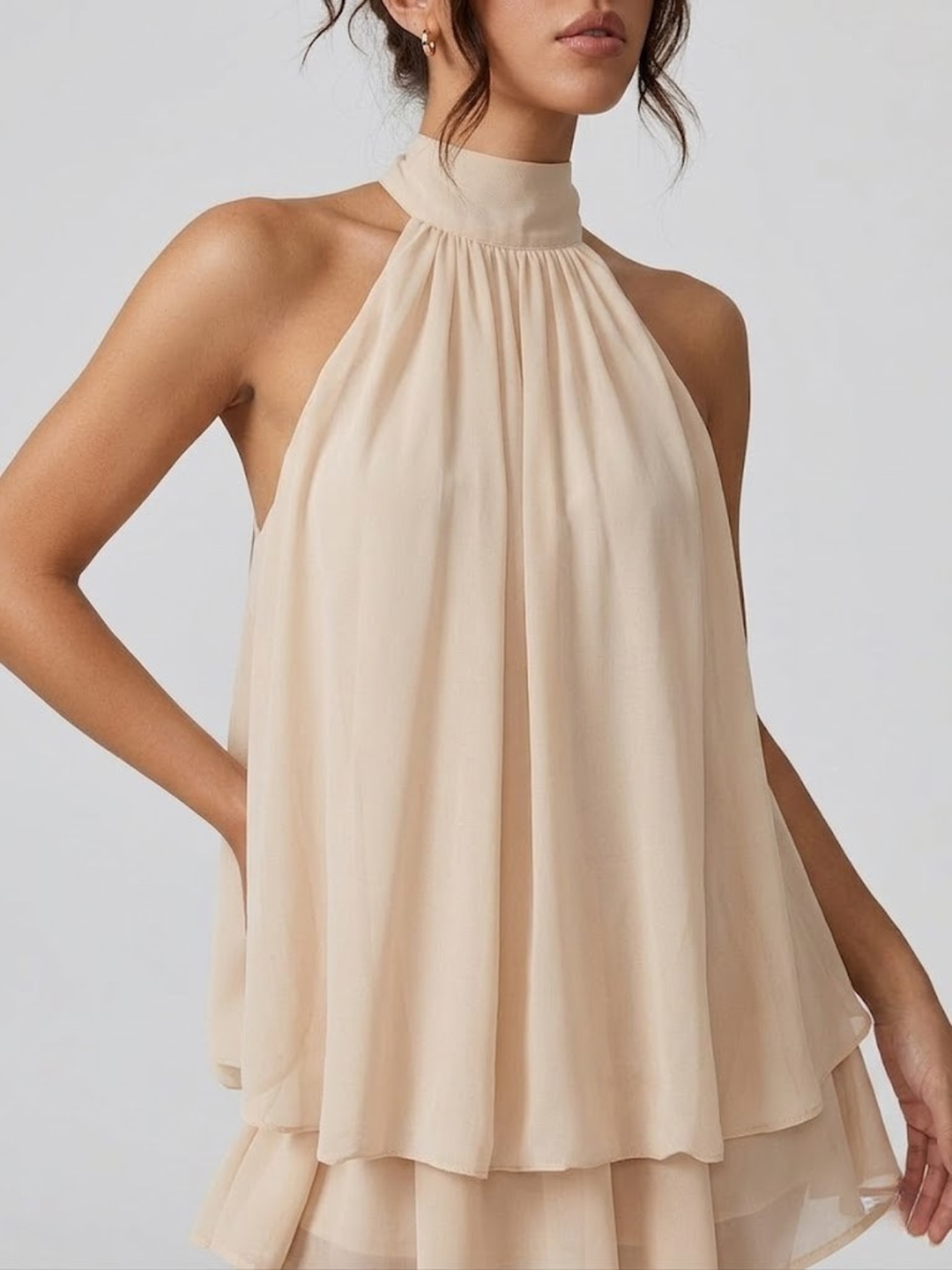 HALTER RUFFLE TIERED DRESS FOR WOMEN