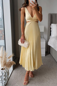 Ariane Pleated Cut-Out Midi Dress for Women
