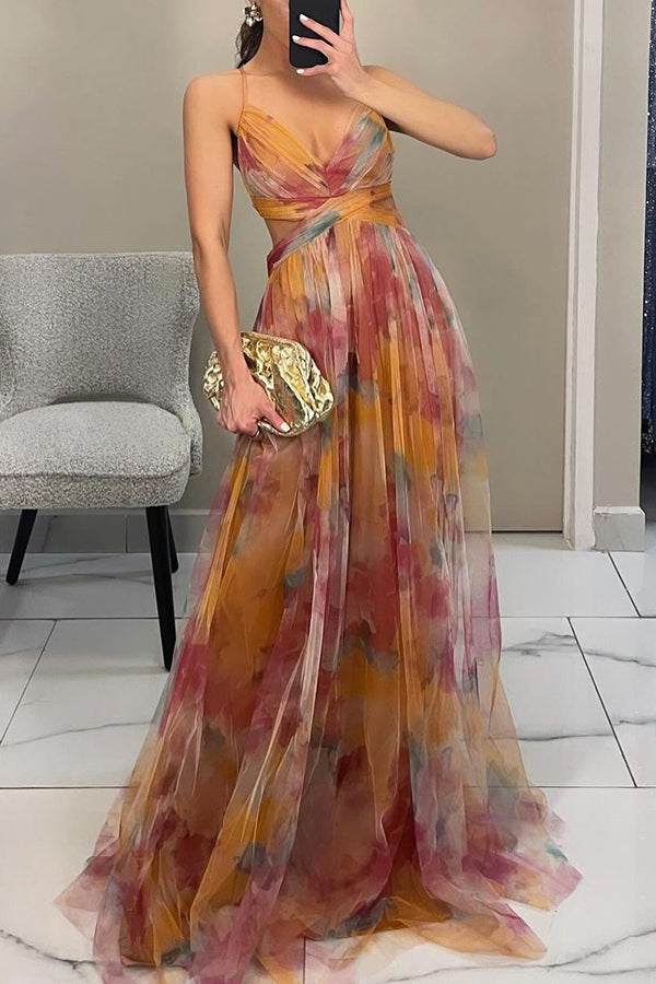 FLOWY V-NECK MAXI DRESS FOR WOMEN