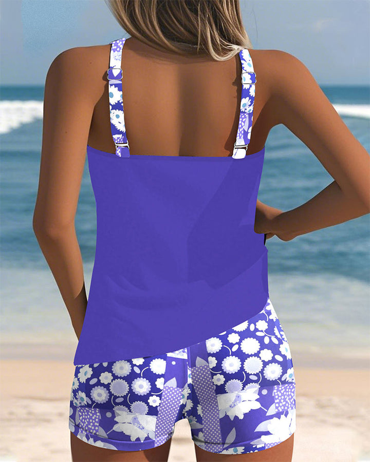 Nadalora | Printed Two-Piece Swim Tank and Shorts Set for Women