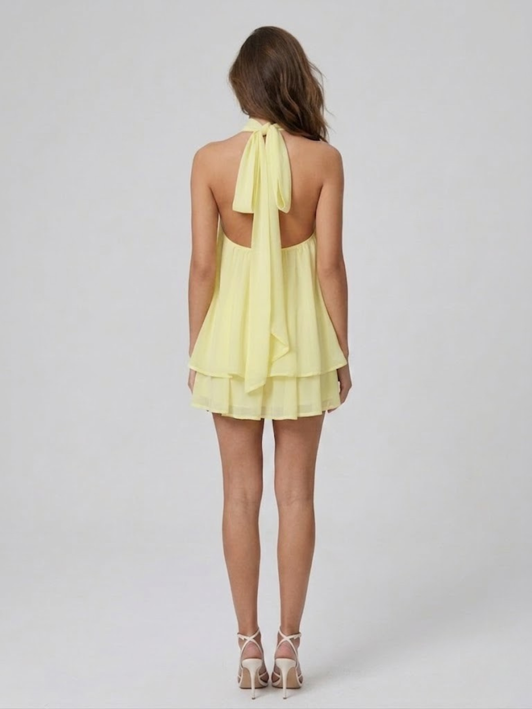 HALTER RUFFLE TIERED DRESS FOR WOMEN