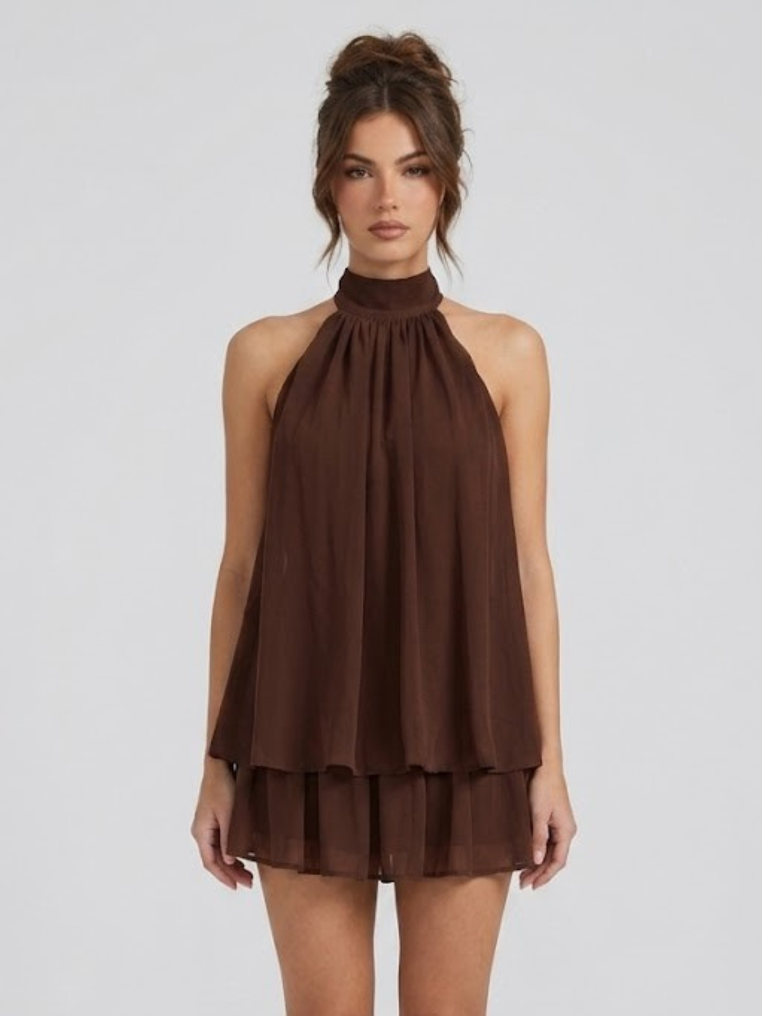 HALTER RUFFLE TIERED DRESS FOR WOMEN