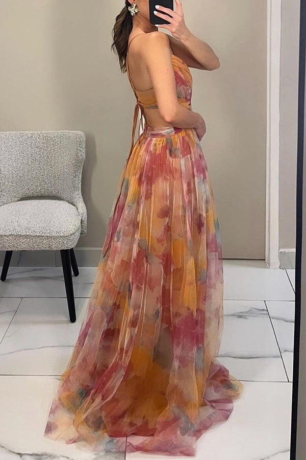 FLOWY V-NECK MAXI DRESS FOR WOMEN
