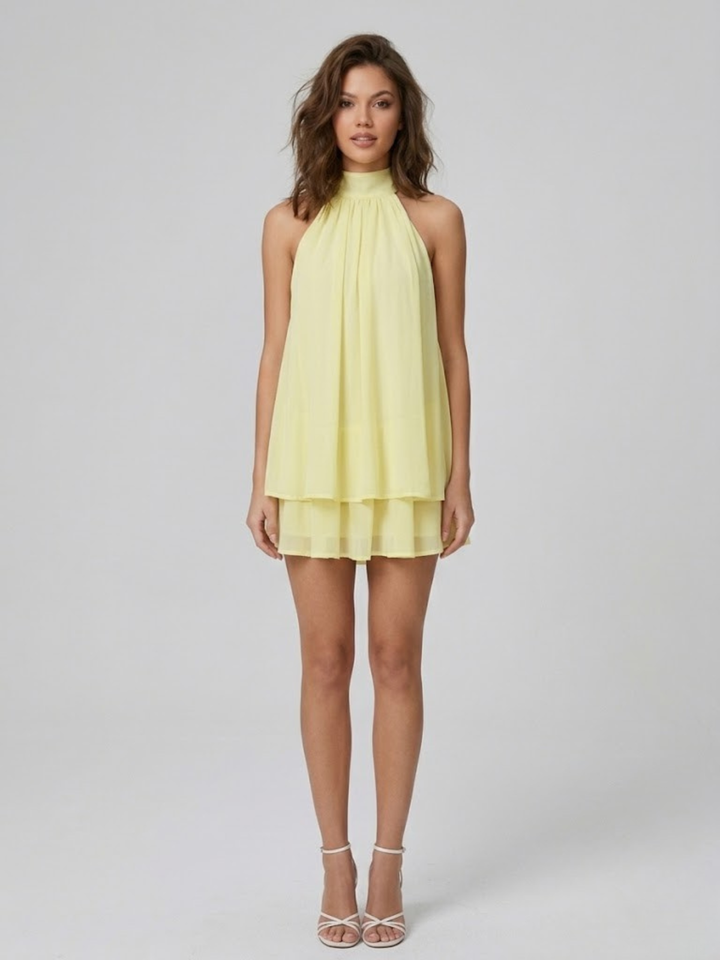 HALTER RUFFLE TIERED DRESS FOR WOMEN
