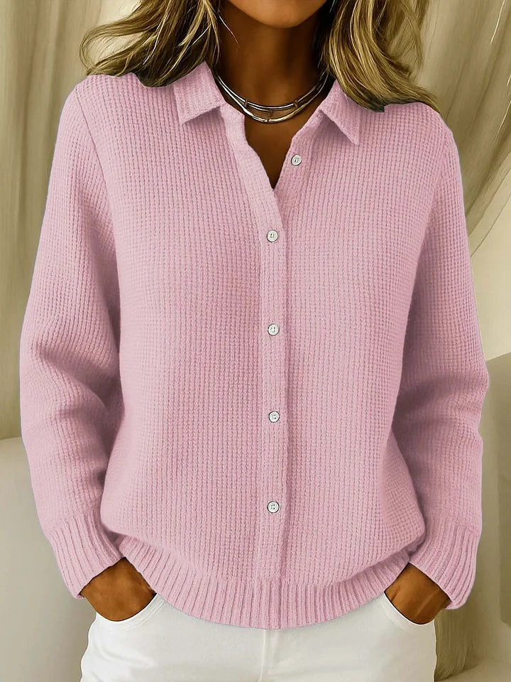 Pippa | Ribbed Knit Sweater with Stand-Up Collar for Women