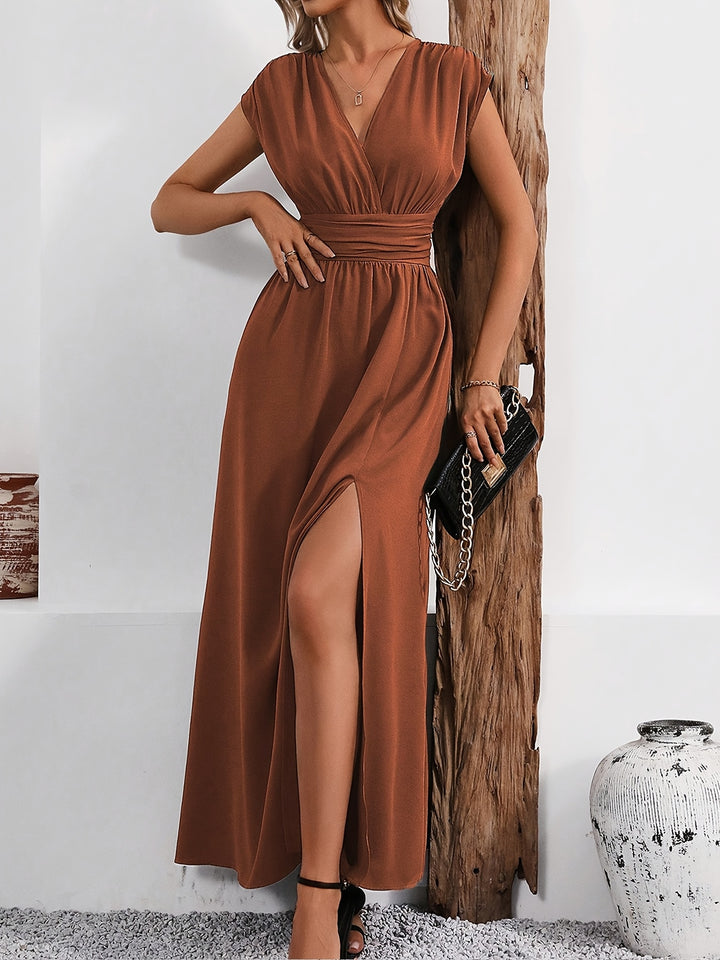 DRAPED WRAP MAXI DRESS FOR WOMEN