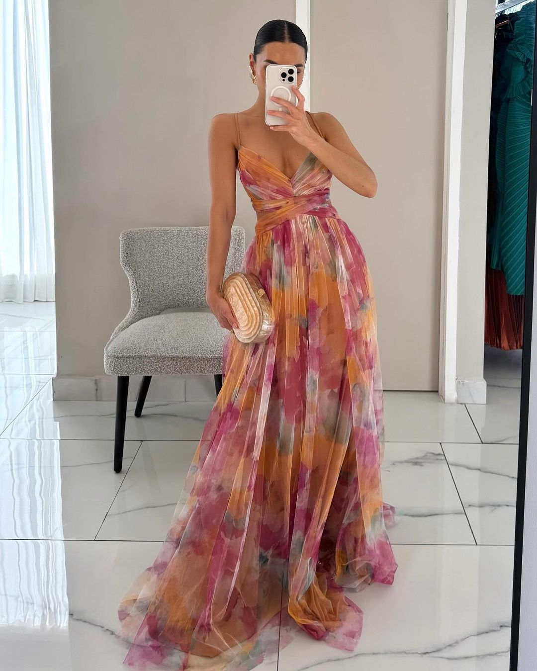 FLOWY V-NECK MAXI DRESS FOR WOMEN