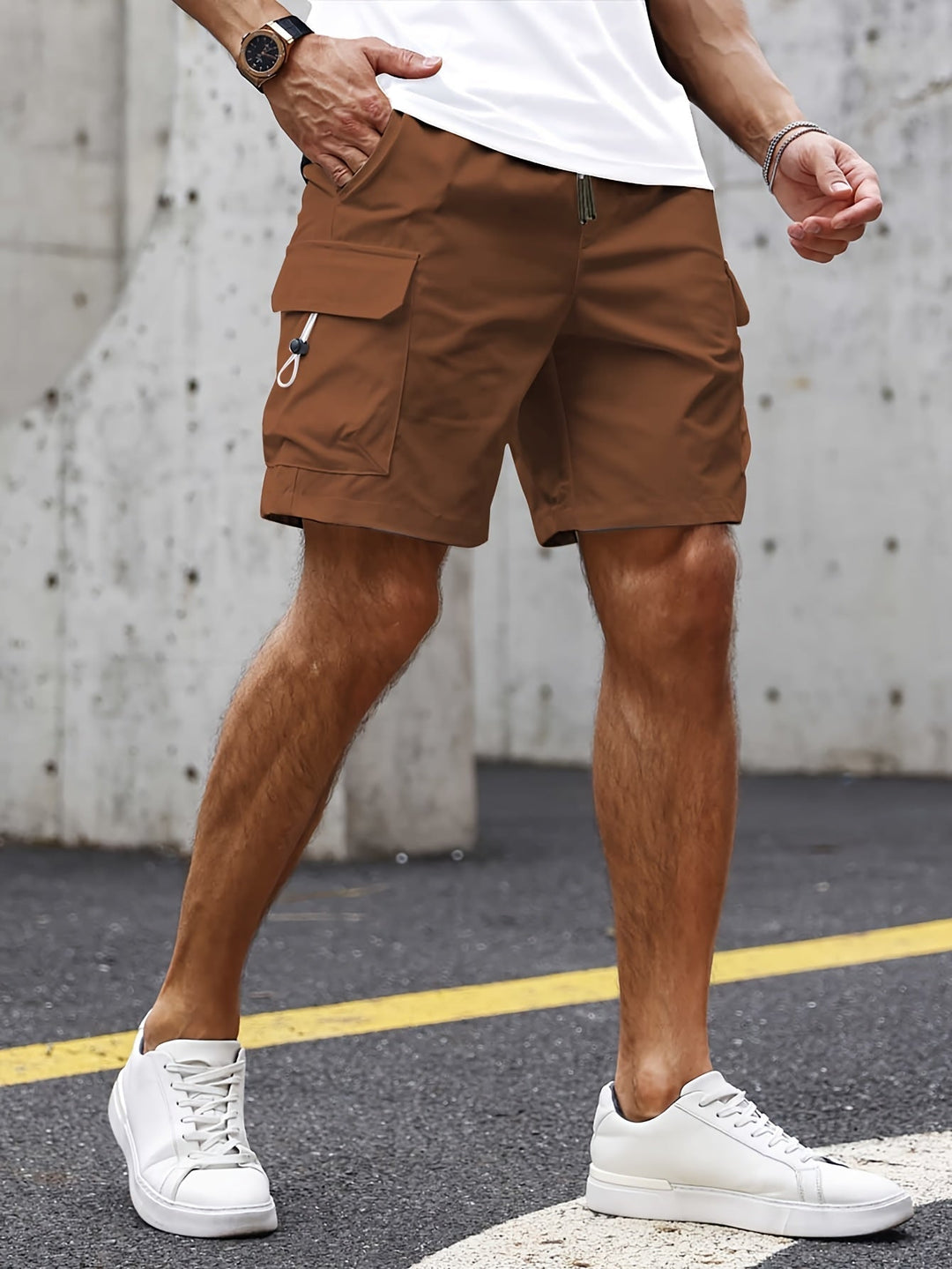 Magnus | Men's Cargo Bermuda Shorts with Drawstring Waist