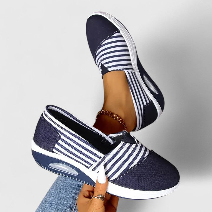 Blanche | Slip-On Ribbed Sneakers with Cushioned Support for Women