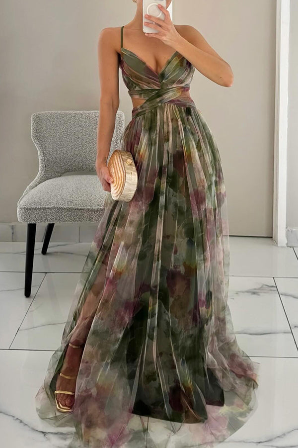 FLOWY V-NECK MAXI DRESS FOR WOMEN
