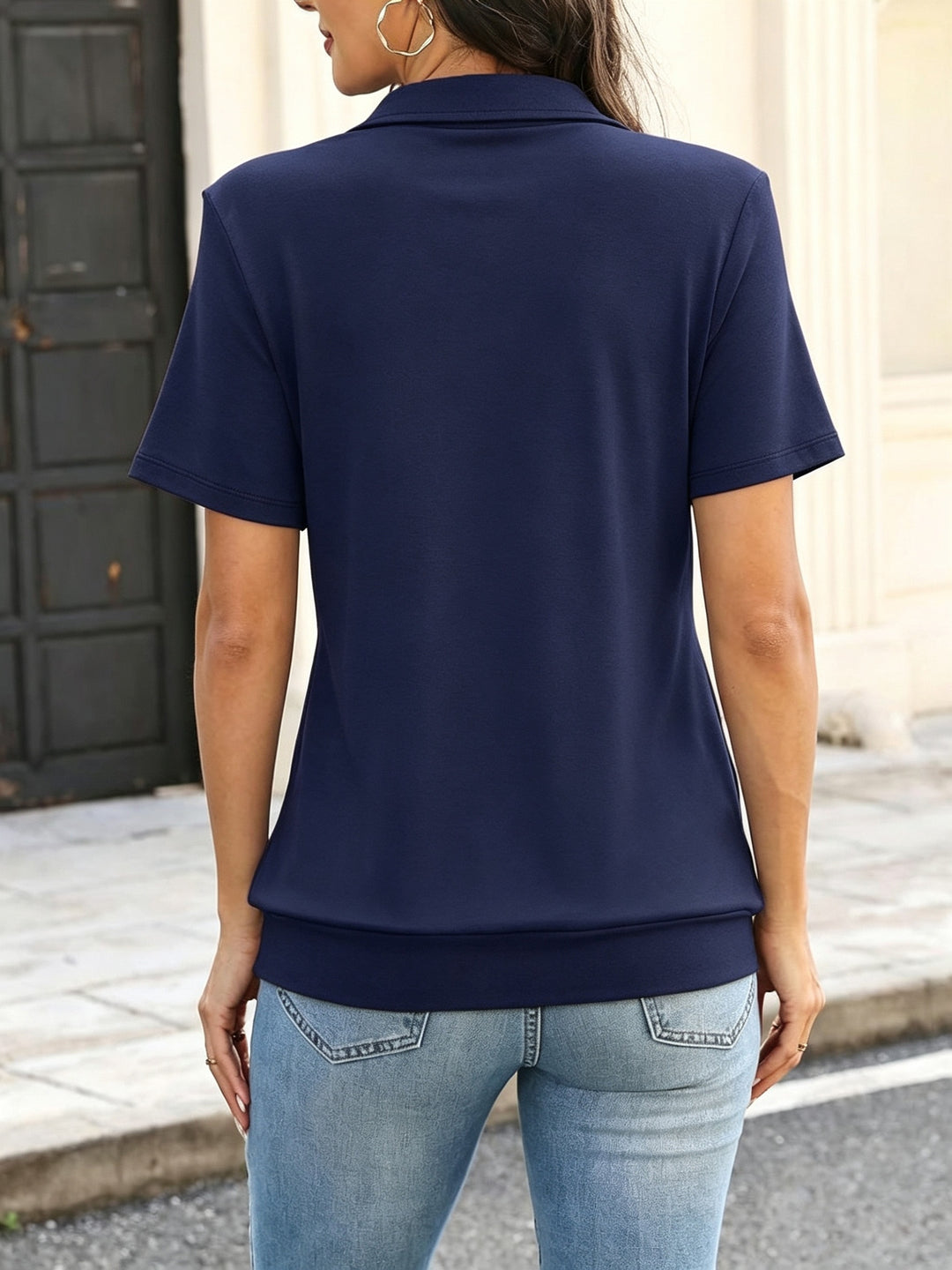 NADETTA BANDED HEM POLO SHIRT FOR WOMEN