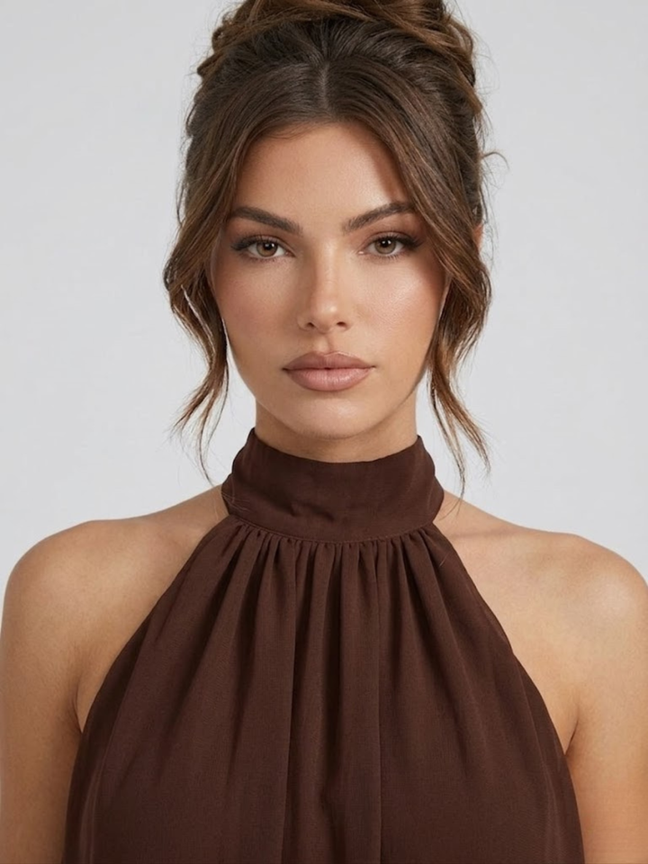 HALTER RUFFLE TIERED DRESS FOR WOMEN