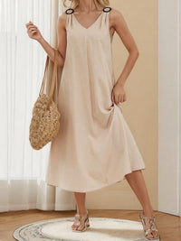 RING-STRAP V-NECK MAXI DRESS FOR WOMEN
