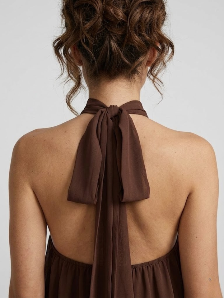 HALTER RUFFLE TIERED DRESS FOR WOMEN
