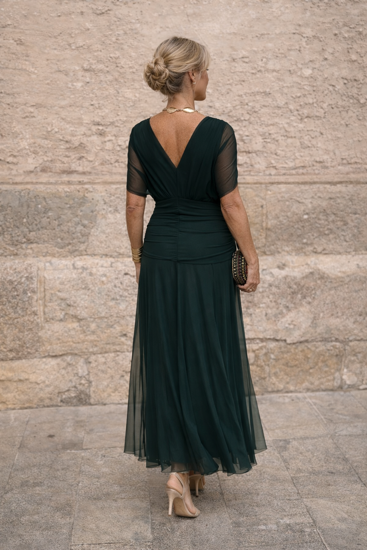 WRAP V-NECK MAXI DRESS FOR WOMEN