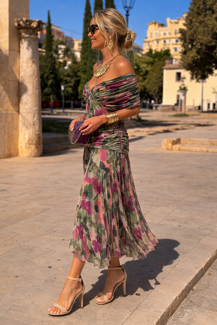 WRAP V-NECK MAXI DRESS FOR WOMEN