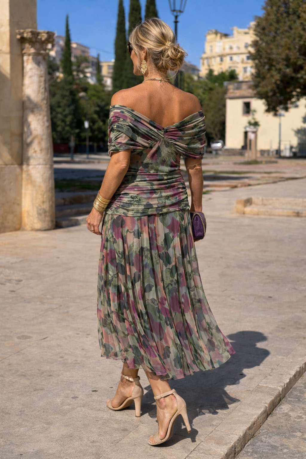WRAP V-NECK MAXI DRESS FOR WOMEN