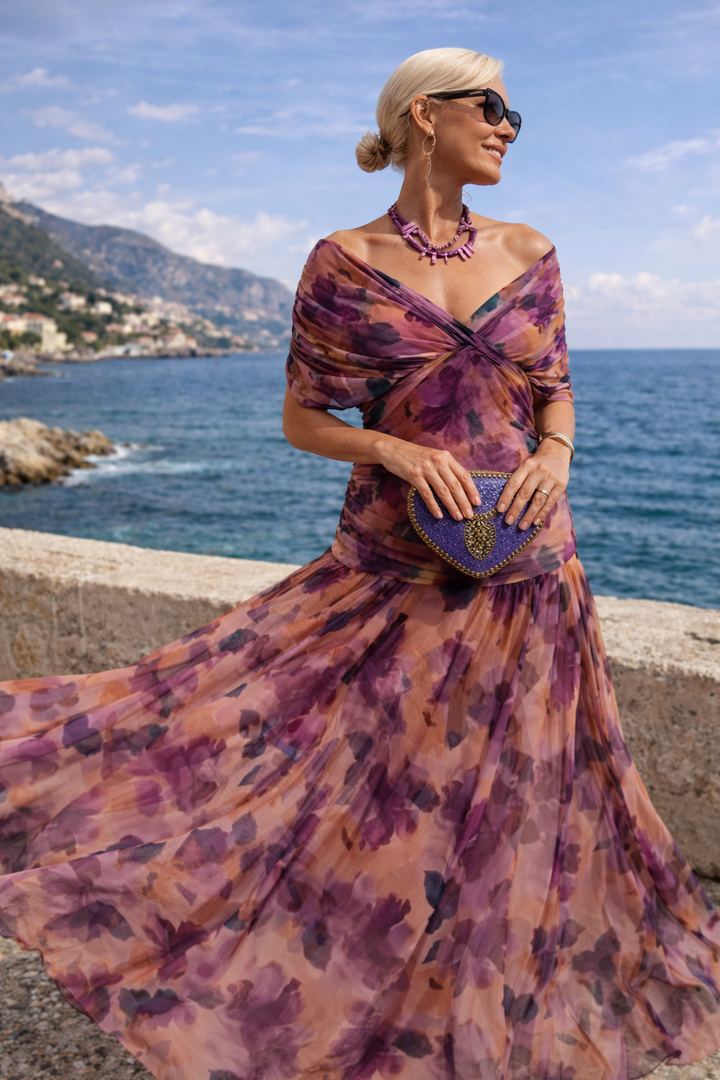 WRAP V-NECK MAXI DRESS FOR WOMEN