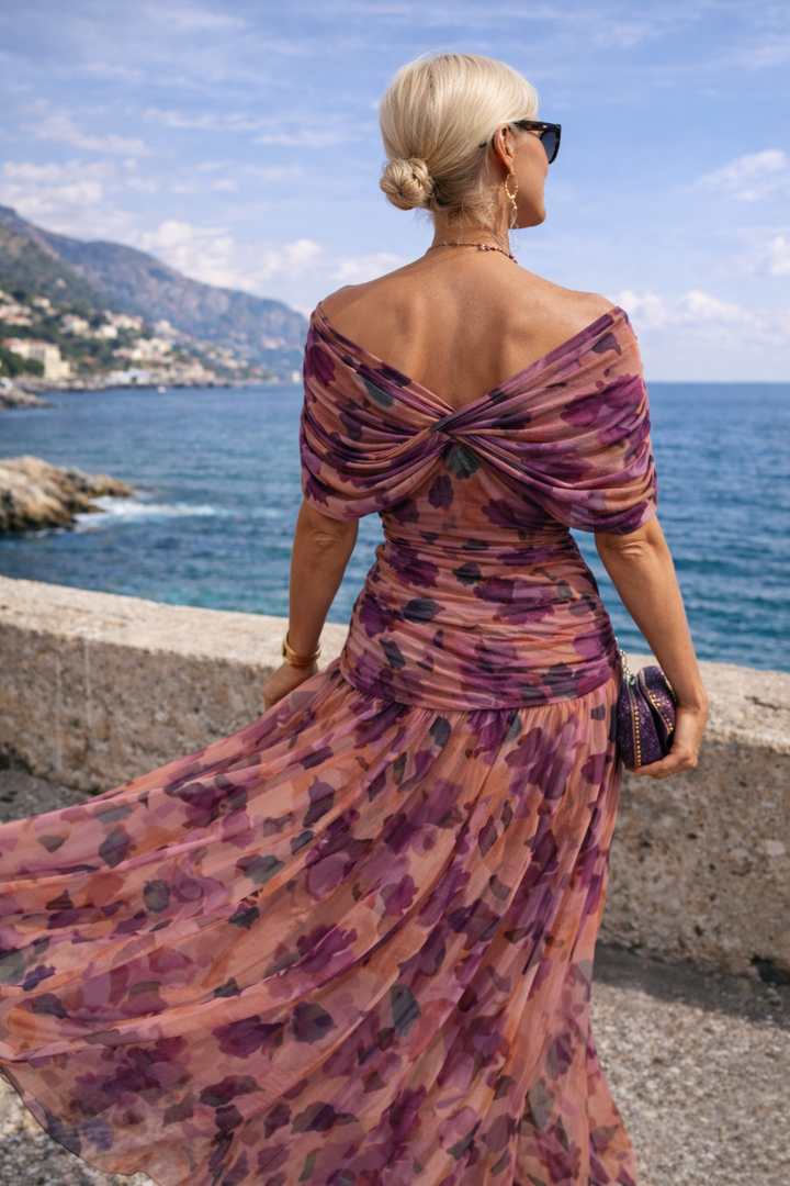 WRAP V-NECK MAXI DRESS FOR WOMEN