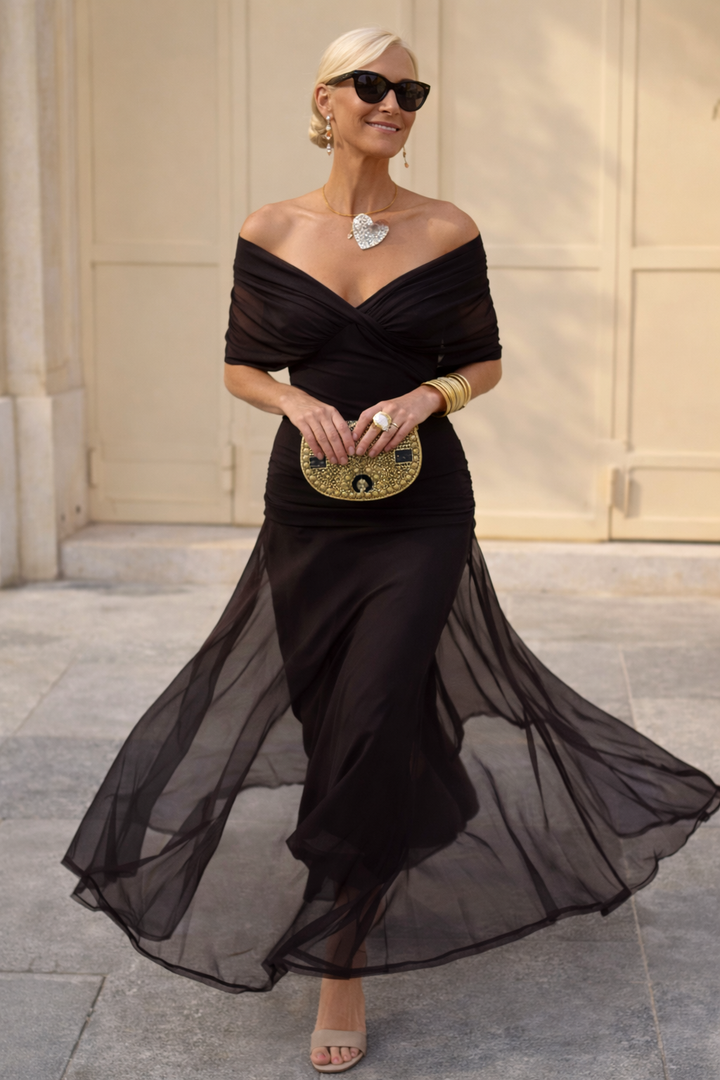 WRAP V-NECK MAXI DRESS FOR WOMEN