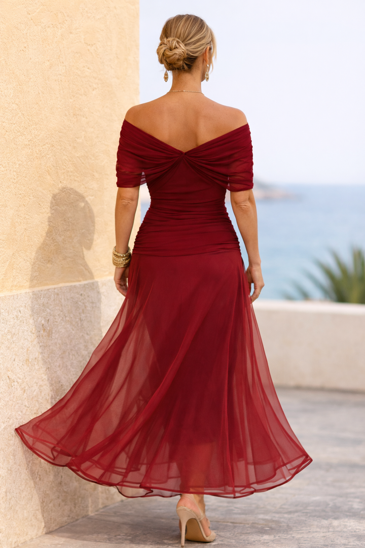 WRAP V-NECK MAXI DRESS FOR WOMEN