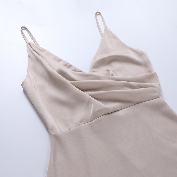 Britt Crossed Neckline Slit Gown for Women