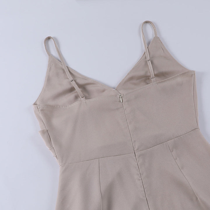 Britt Crossed Neckline Slit Gown for Women