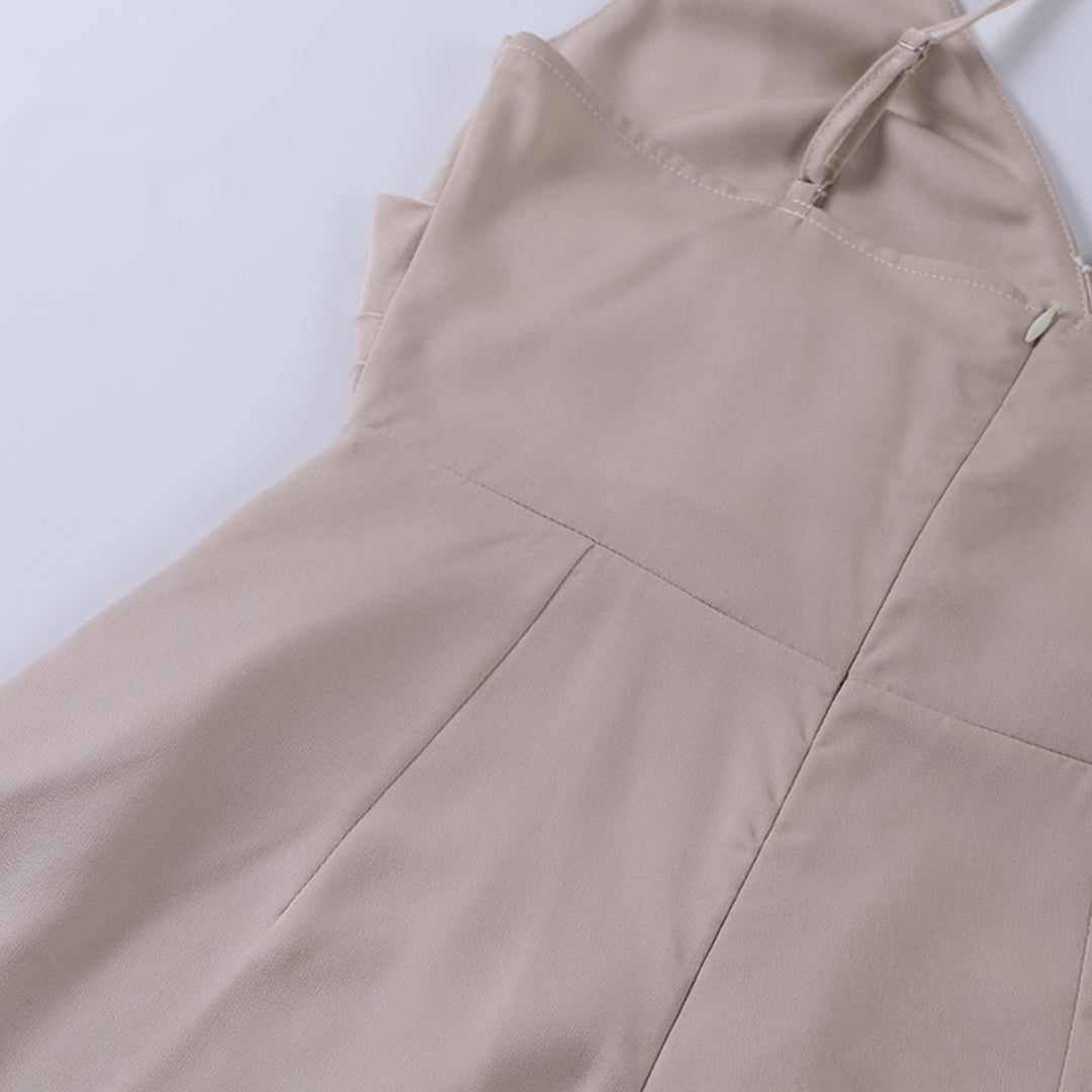 Britt Crossed Neckline Slit Gown for Women