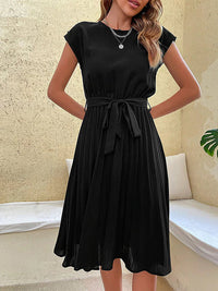 Nadeline | Pleated Short-Sleeve Mini Dress for Summer