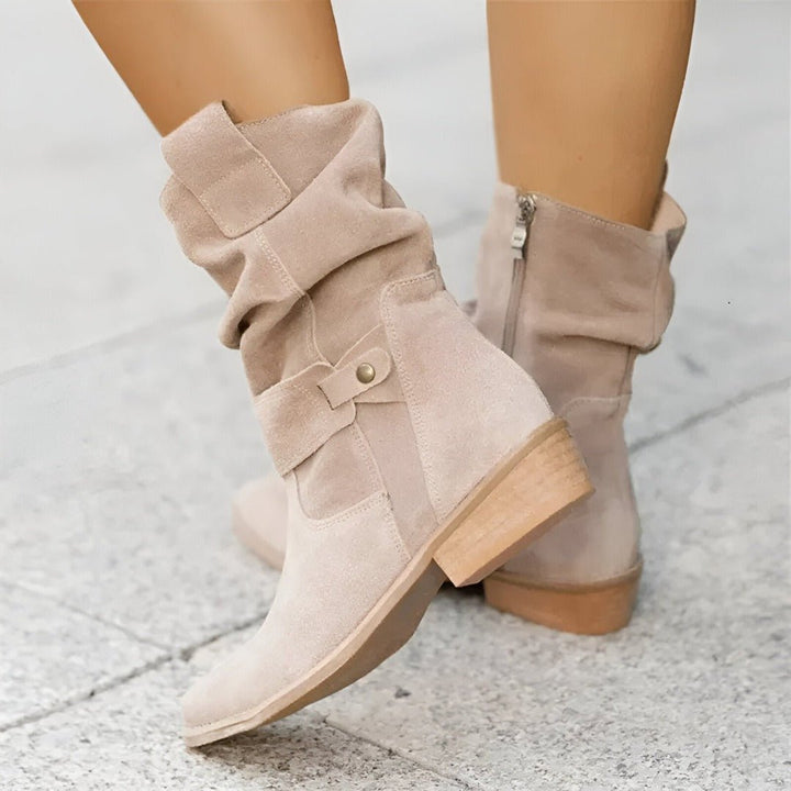 Ivy | Slouchy Suede Ankle Boots with Pull-On Fit for Women