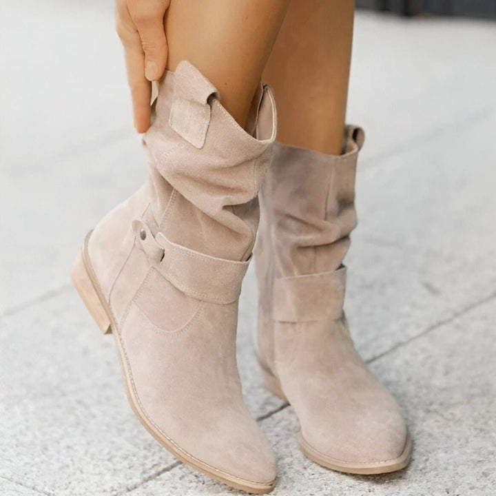 Ivy | Slouchy Suede Ankle Boots with Pull-On Fit for Women