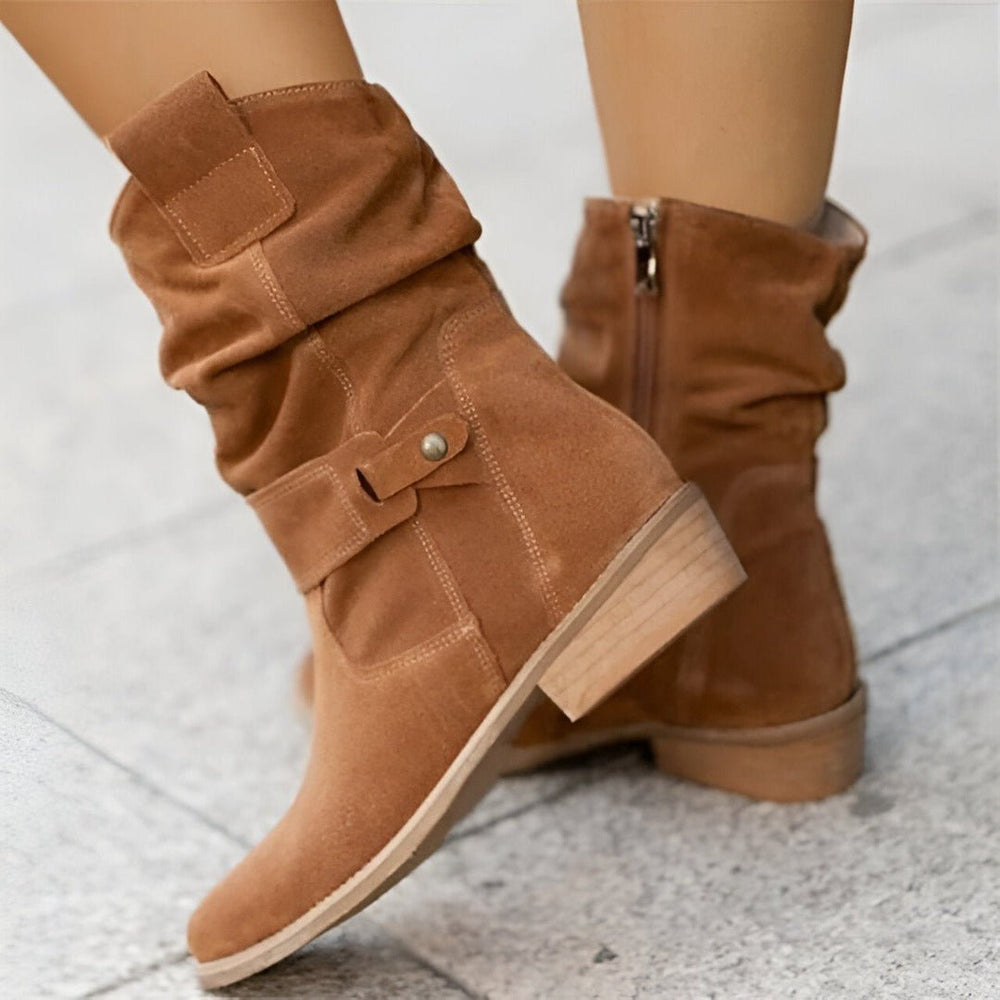 Ivy | Slouchy Suede Ankle Boots with Pull-On Fit for Women
