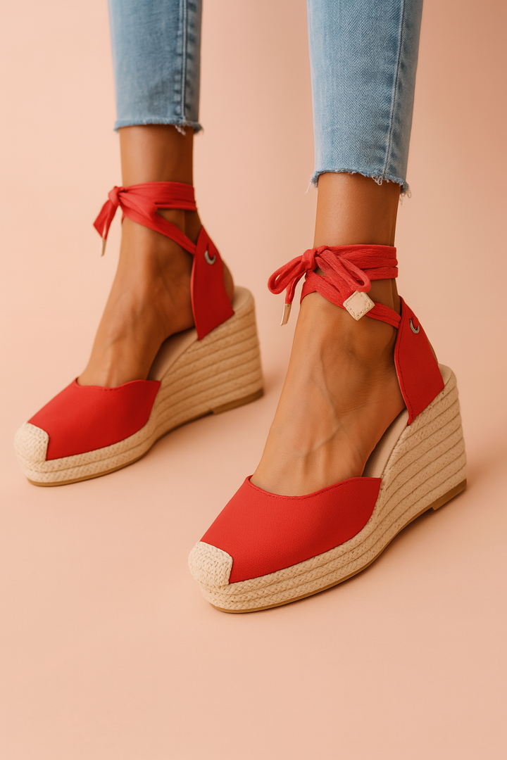 Meg LACE-UP WEDGE SANDALS FOR WOMEN