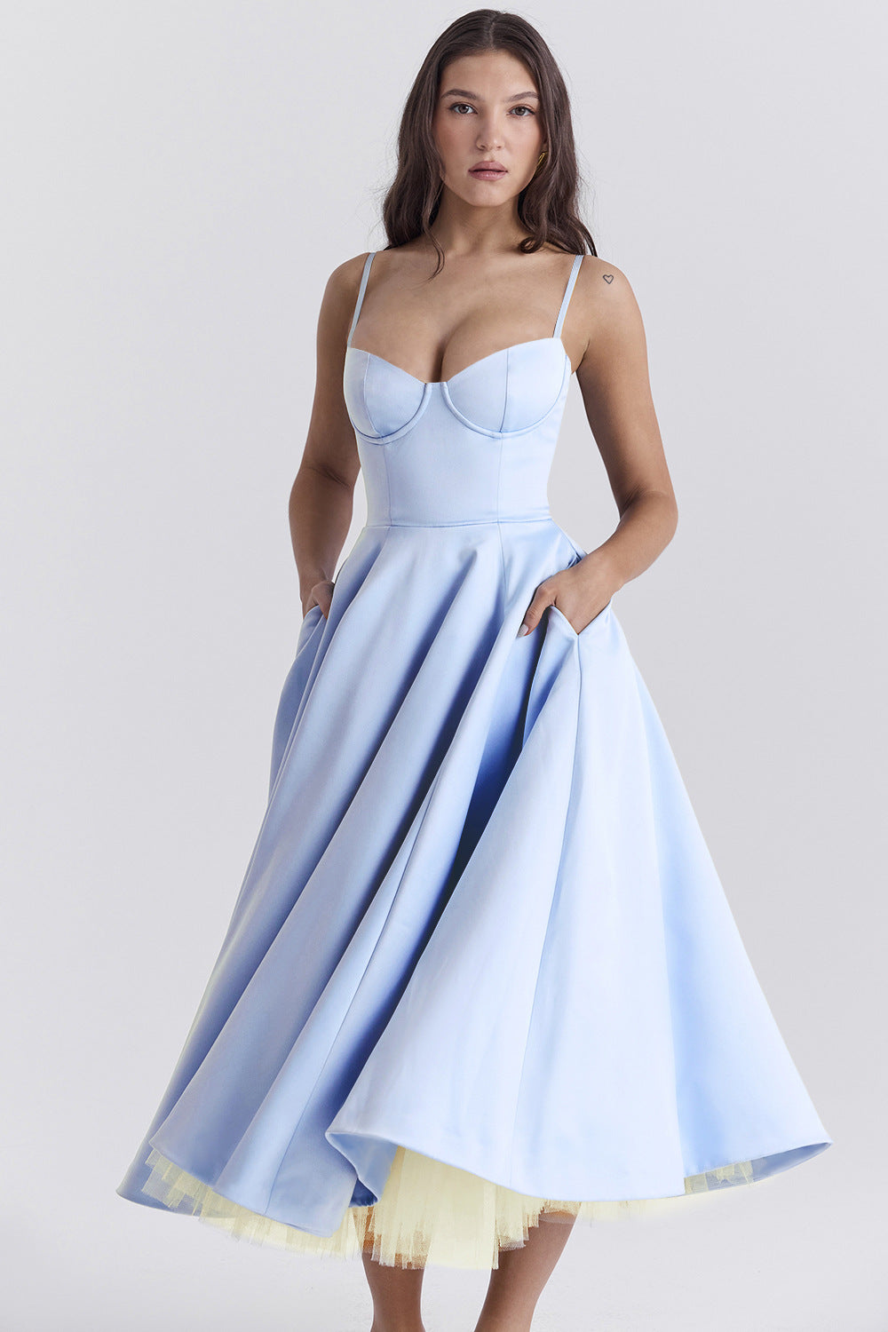 BUSTIER MIDI DRESS FOR WOMEN