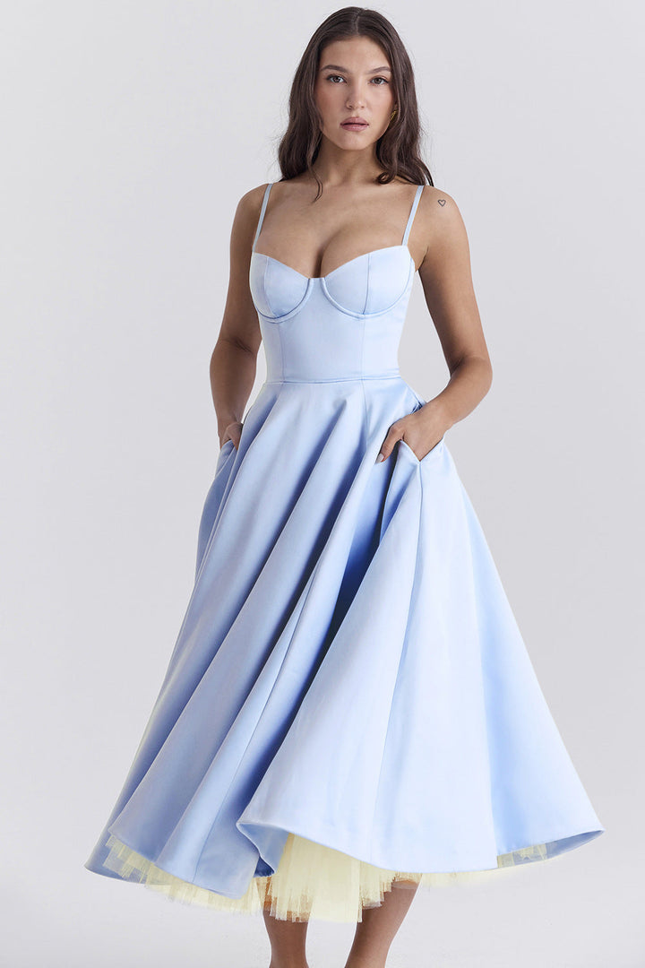 BUSTIER MIDI DRESS FOR WOMEN