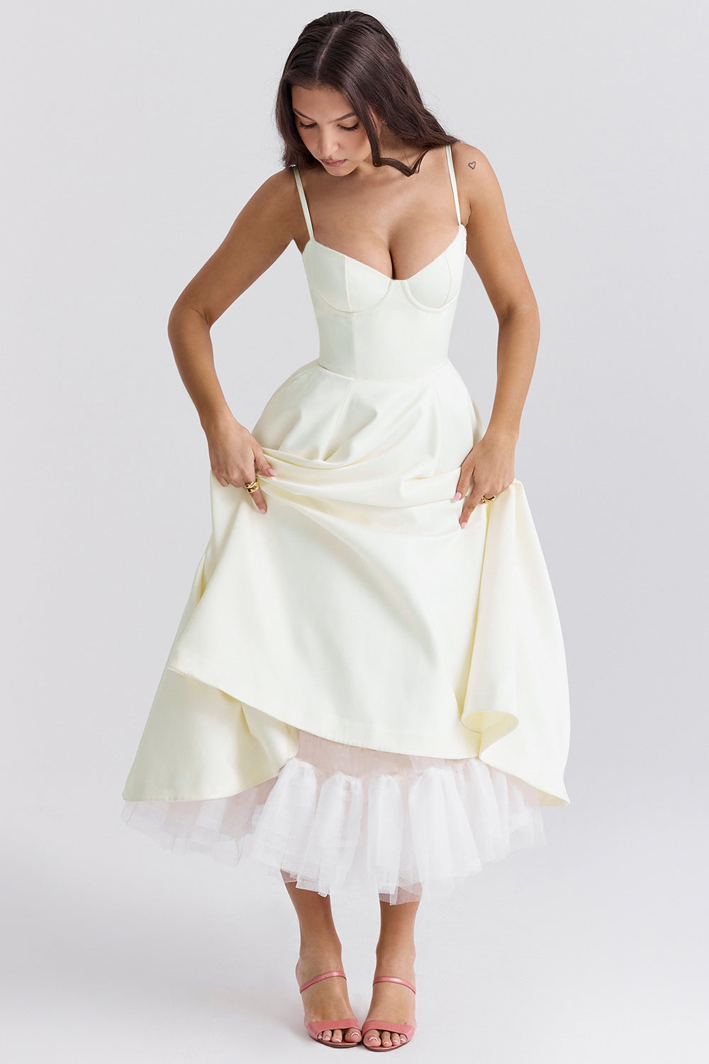 BUSTIER MIDI DRESS FOR WOMEN