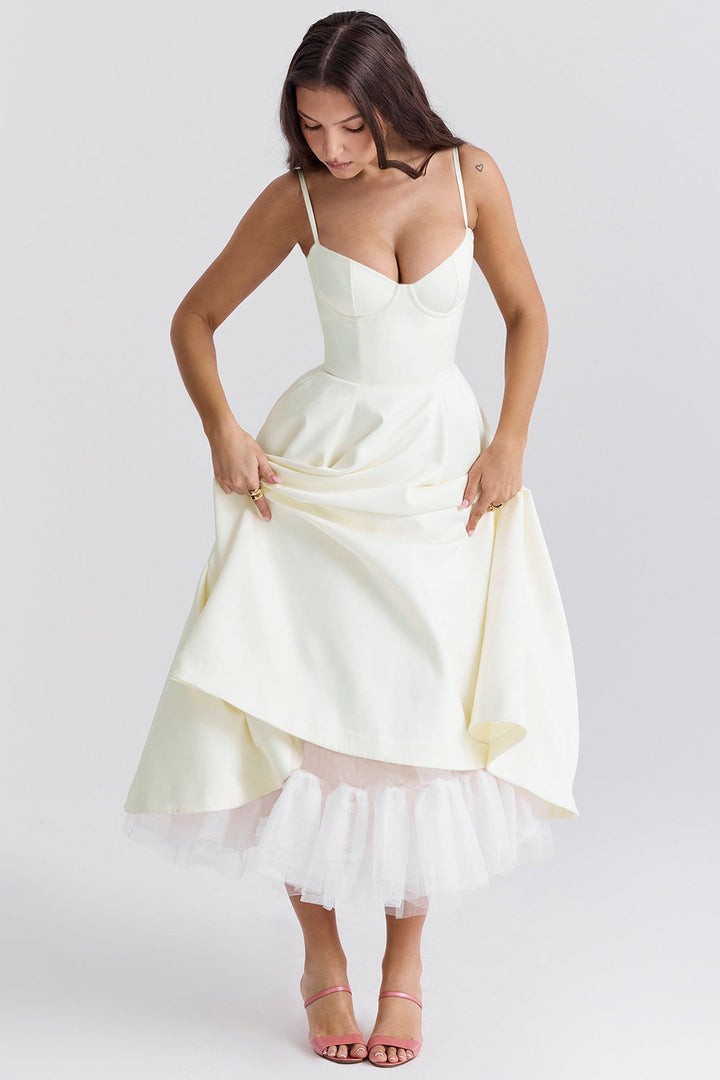 BUSTIER MIDI DRESS FOR WOMEN