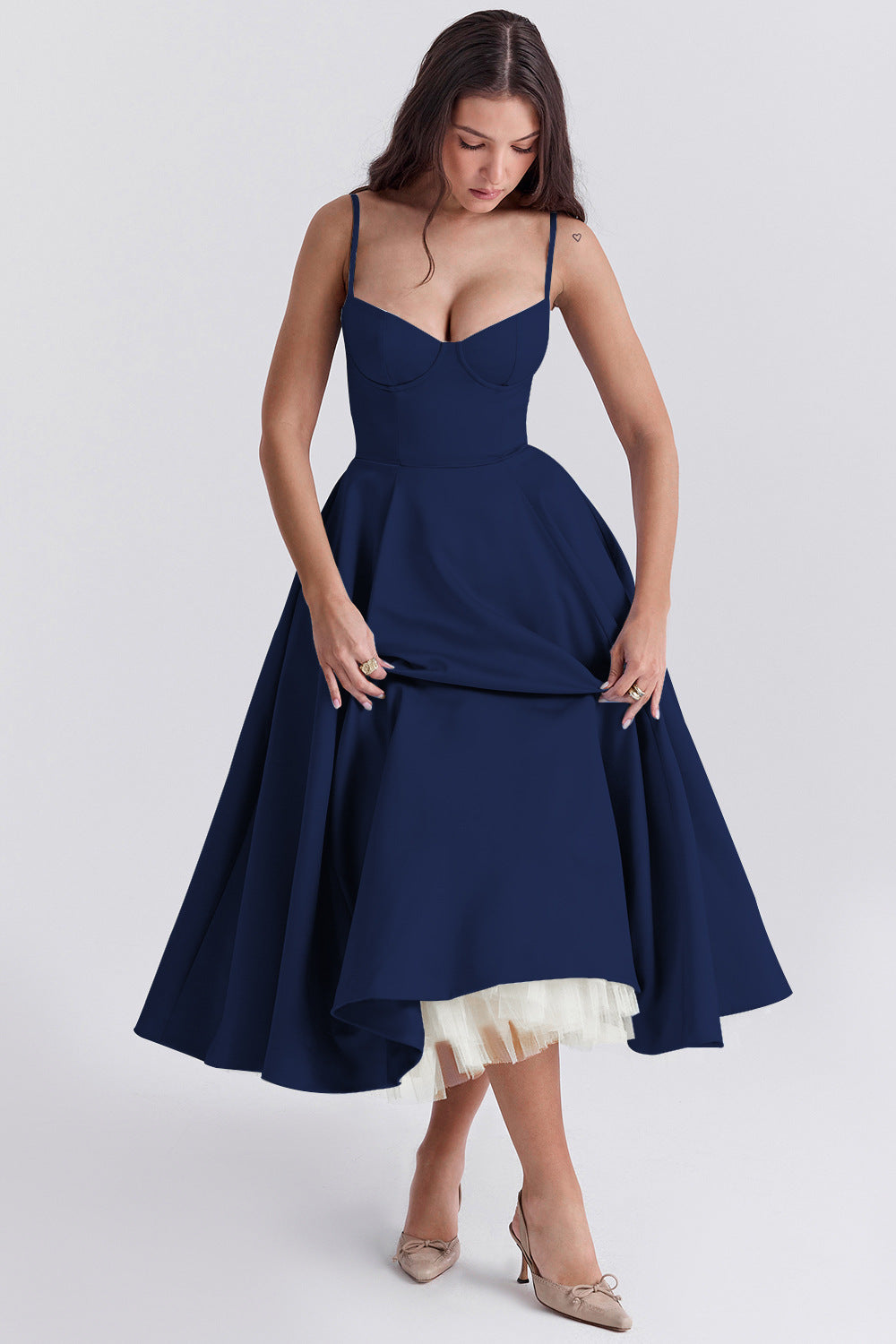 BUSTIER MIDI DRESS FOR WOMEN