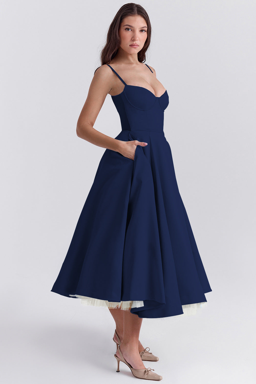 BUSTIER MIDI DRESS FOR WOMEN