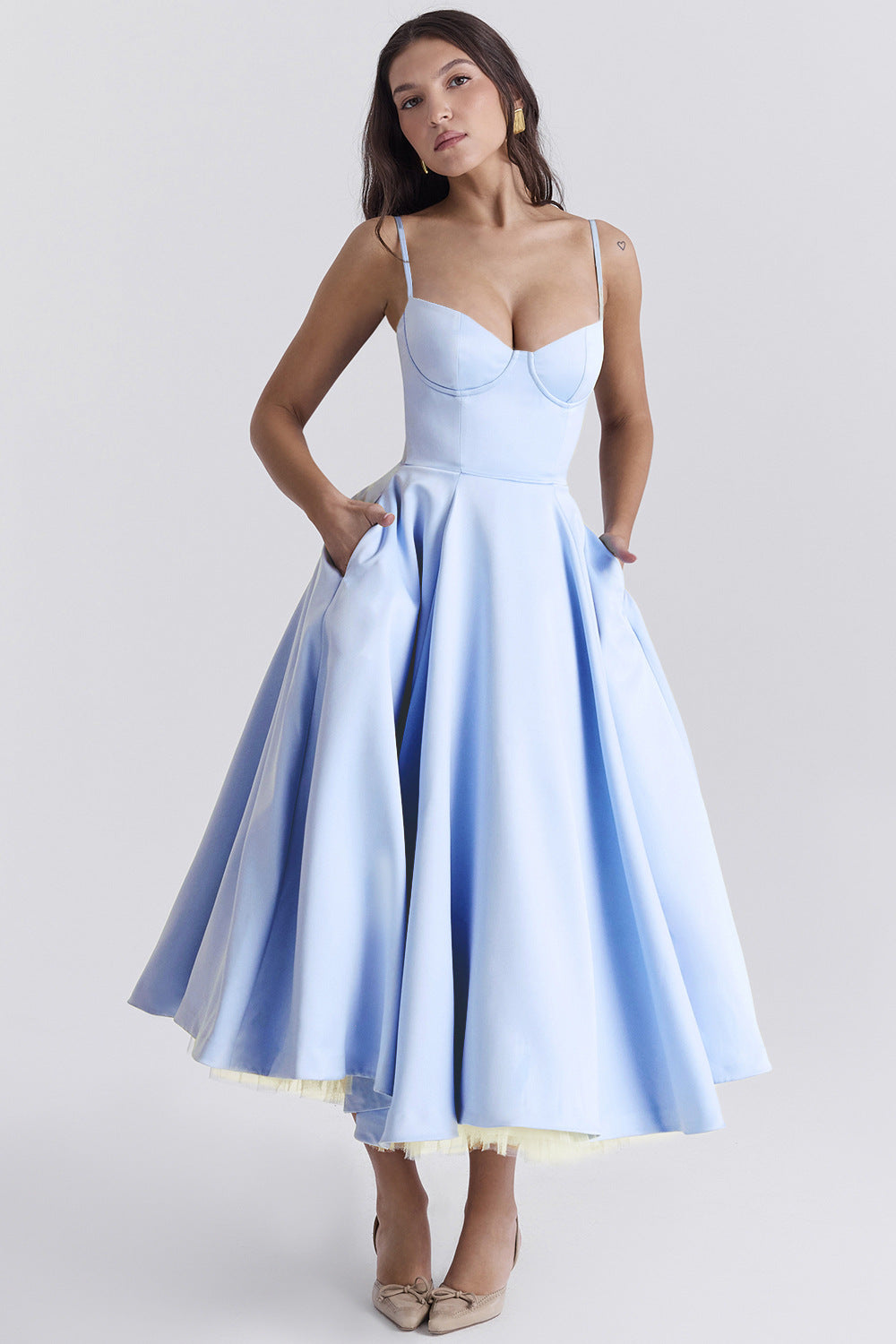 BUSTIER MIDI DRESS FOR WOMEN