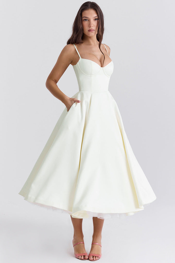 BUSTIER MIDI DRESS FOR WOMEN