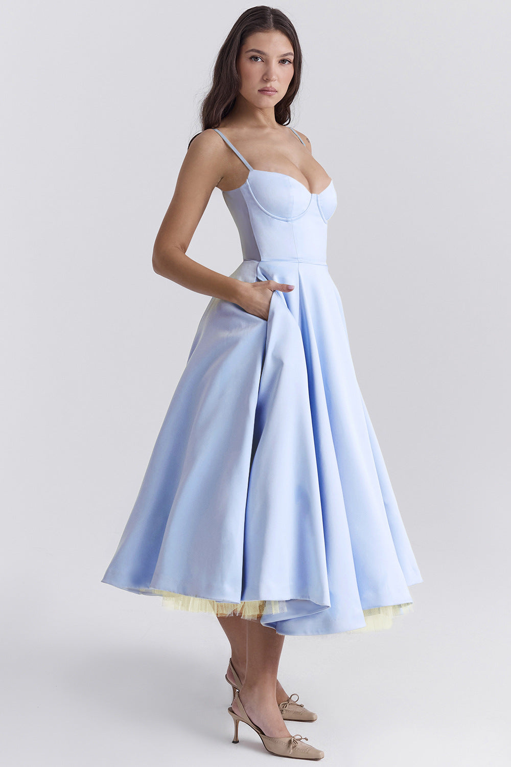 BUSTIER MIDI DRESS FOR WOMEN