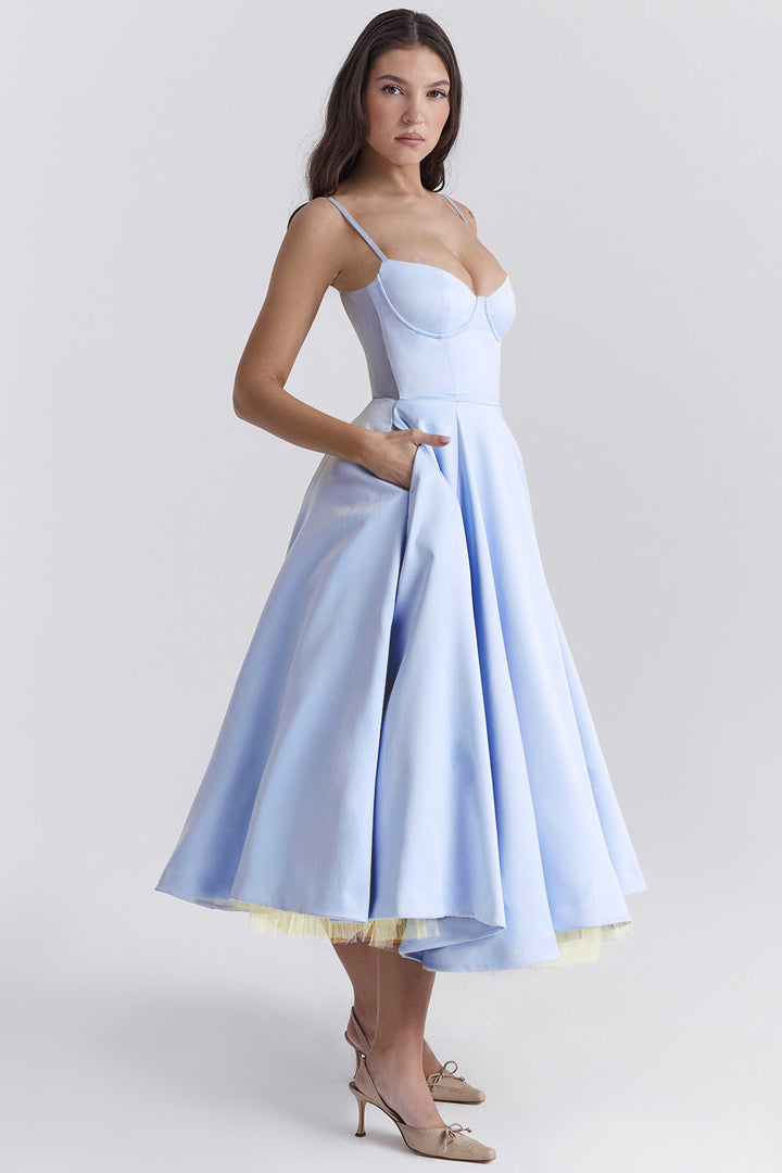 BUSTIER MIDI DRESS FOR WOMEN