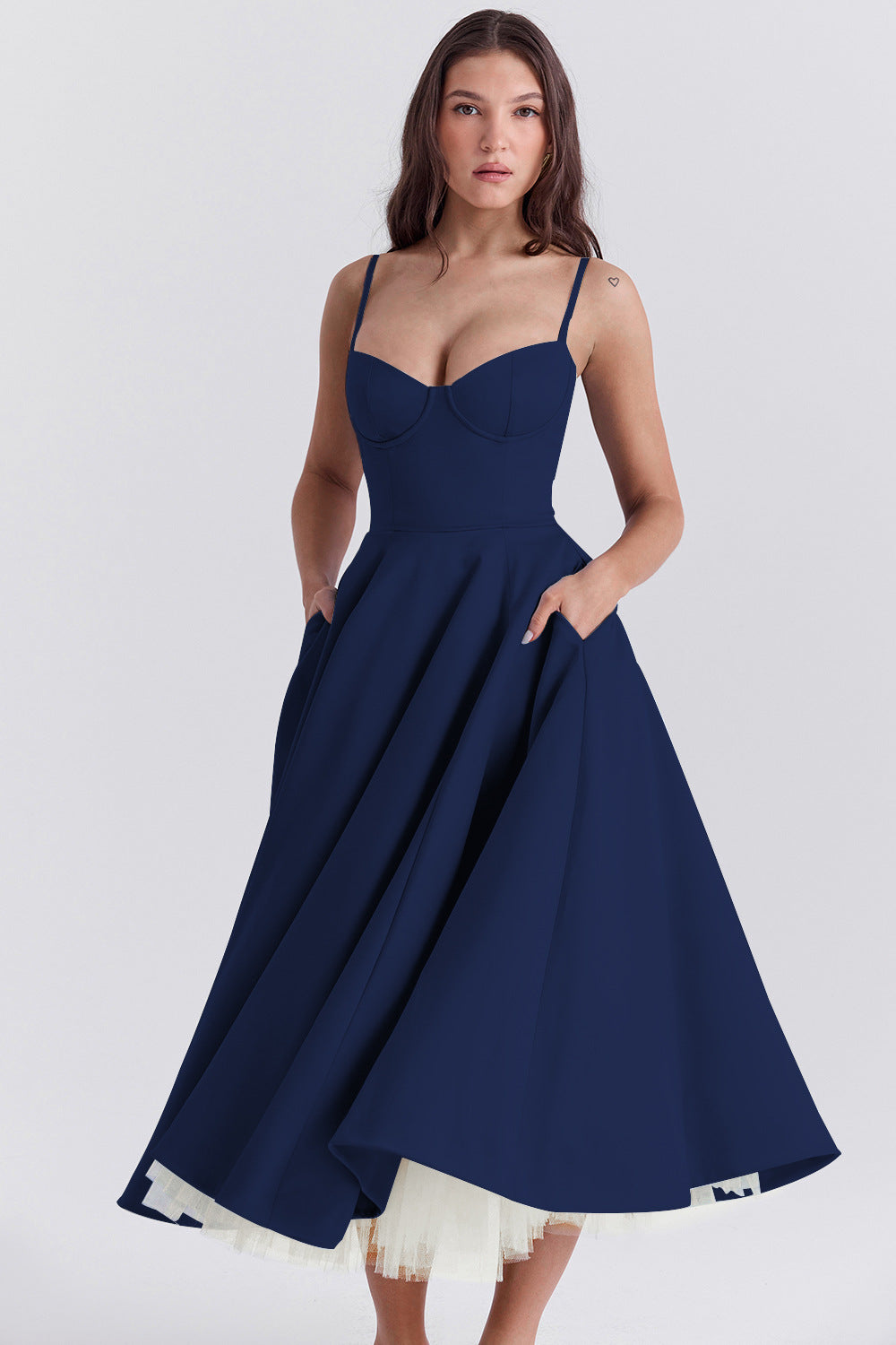 BUSTIER MIDI DRESS FOR WOMEN