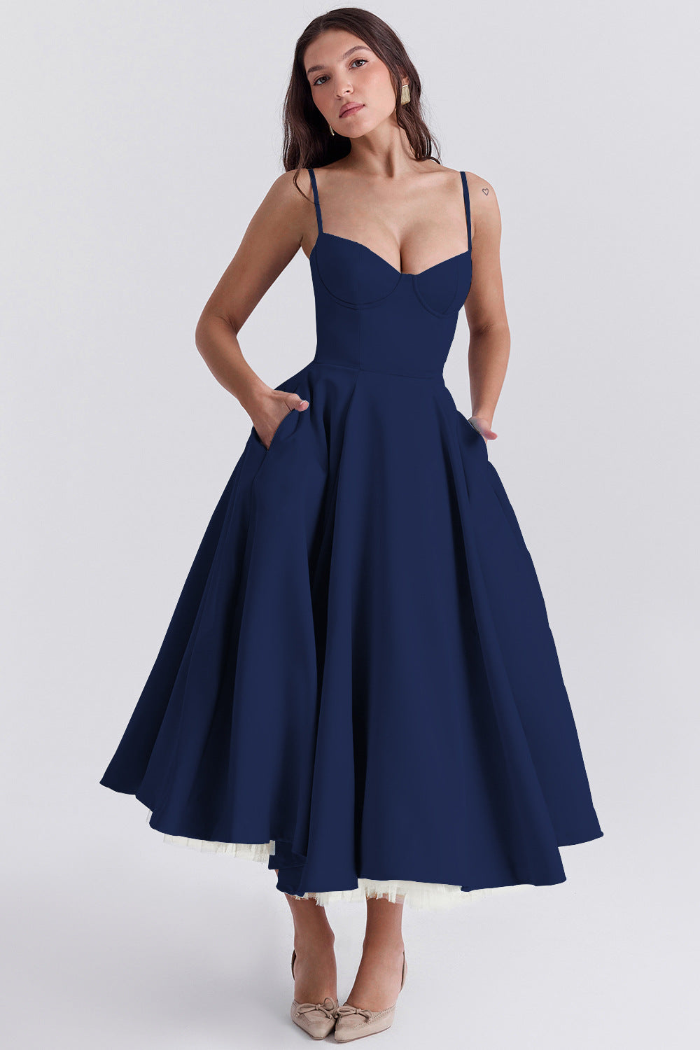BUSTIER MIDI DRESS FOR WOMEN